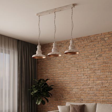 Brilagi - Żyrandol na łańcuchu PYRONIC 3xE27/40W/230V kremowy/patyna