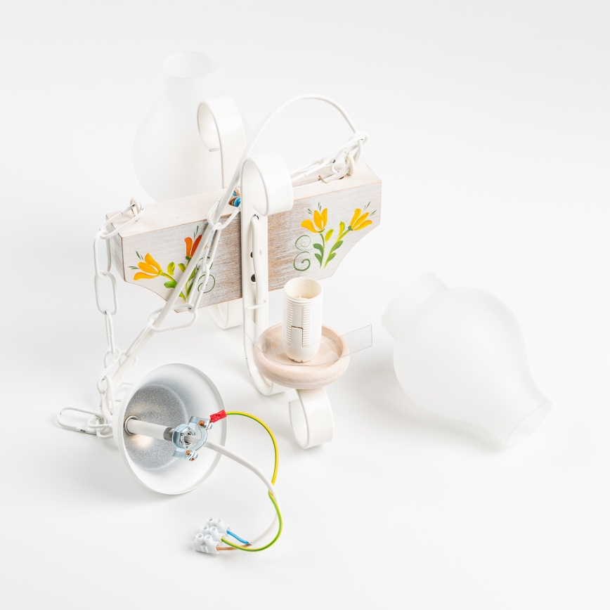 Brilagi - Żyrandol na łańcuchu QUEEN 2xE14/40W/230V buk/kremowy