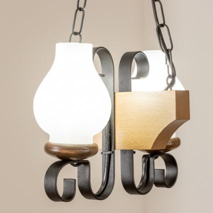 Brilagi - Żyrandol na łańcuchu QUEEN 2xE14/40W/230V buk/orzech