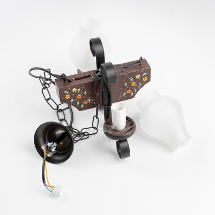 Brilagi - Żyrandol na łańcuchu QUEEN 2xE14/40W/230V buk/wenge