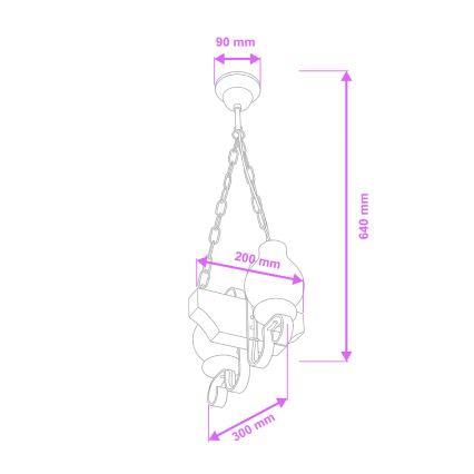 Brilagi - Żyrandol na łańcuchu QUEEN 2xE14/40W/230V buk/wenge