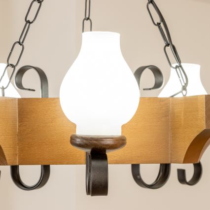 Brilagi - Żyrandol na łańcuchu QUEEN 3xE14/40W/230V buk/orzech
