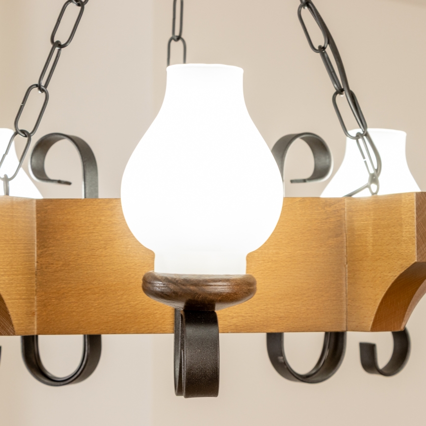 Brilagi - Żyrandol na łańcuchu QUEEN 3xE14/40W/230V buk/orzech