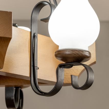 Brilagi - Żyrandol na łańcuchu QUEEN 3xE14/40W/230V buk/orzech