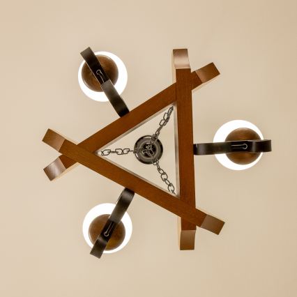 Brilagi - Żyrandol na łańcuchu QUEEN 3xE14/40W/230V buk/orzech