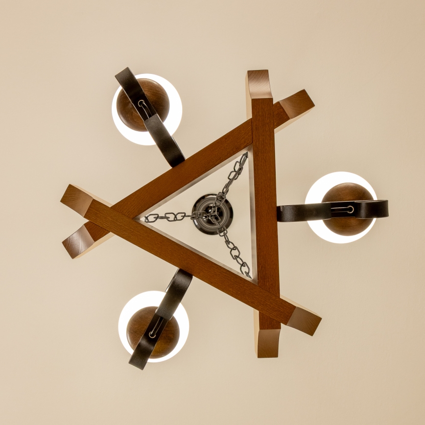 Brilagi - Żyrandol na łańcuchu QUEEN 3xE14/40W/230V buk/orzech