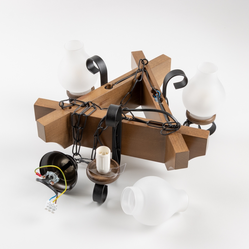 Brilagi - Żyrandol na łańcuchu QUEEN 3xE14/40W/230V buk/orzech