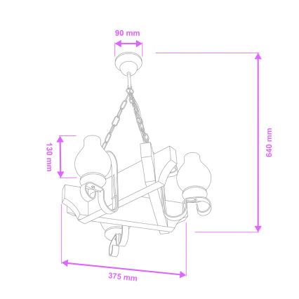 Brilagi - Żyrandol na łańcuchu QUEEN 3xE14/40W/230V buk/orzech