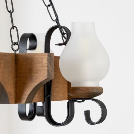 Brilagi - Żyrandol na łańcuchu QUEEN 4xE14/40W/230V buk