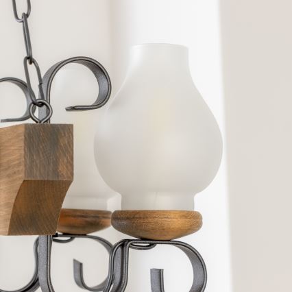 Brilagi - Żyrandol na łańcuchu QUEEN 4xE14/40W/230V buk