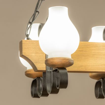 Brilagi - Żyrandol na łańcuchu QUEEN 4xE14/40W/230V buk