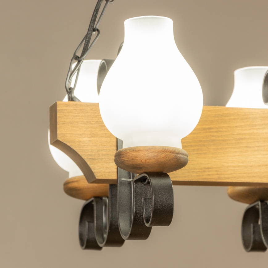 Brilagi - Żyrandol na łańcuchu QUEEN 4xE14/40W/230V buk