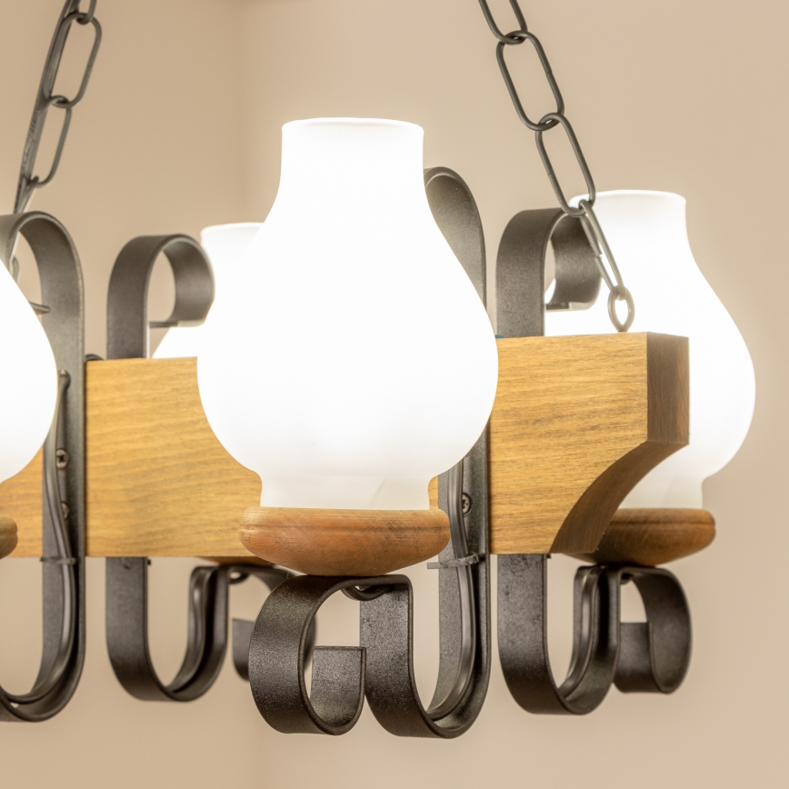 Brilagi - Żyrandol na łańcuchu QUEEN 4xE14/40W/230V buk