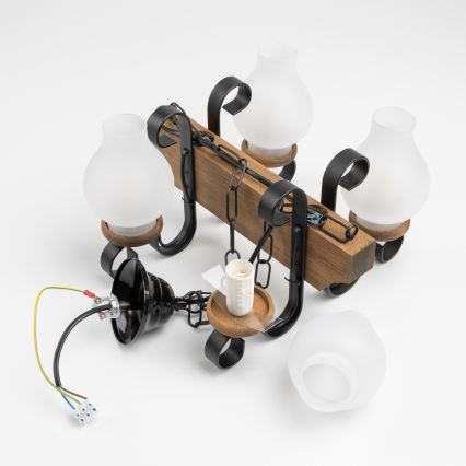 Brilagi - Żyrandol na łańcuchu QUEEN 4xE14/40W/230V buk