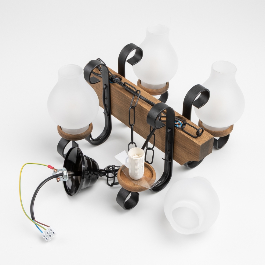 Brilagi - Żyrandol na łańcuchu QUEEN 4xE14/40W/230V buk