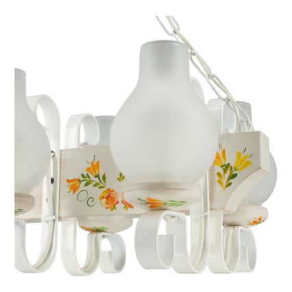 Brilagi - Żyrandol na łańcuchu QUEEN 4xE14/40W/230V buk/kremowy