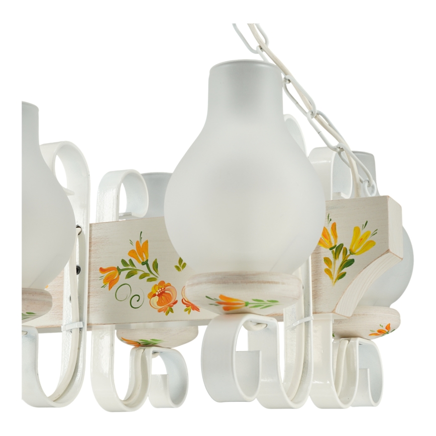 Brilagi - Żyrandol na łańcuchu QUEEN 4xE14/40W/230V buk/kremowy