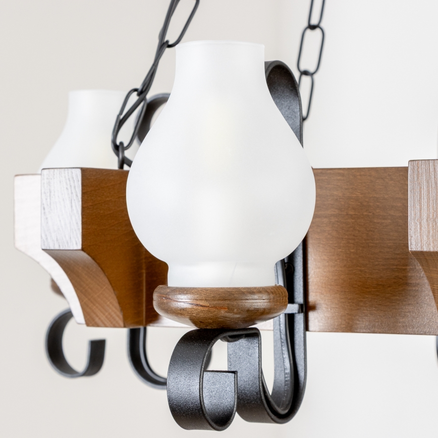 Brilagi - Żyrandol na łańcuchu QUEEN 4xE14/40W/230V buk/orzech