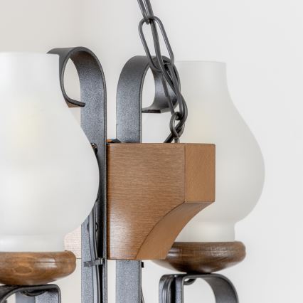 Brilagi - Żyrandol na łańcuchu QUEEN 4xE14/40W/230V buk/orzech