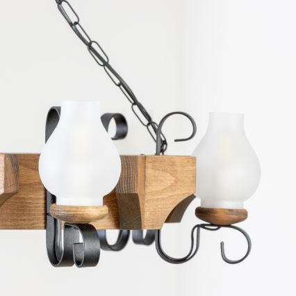 Brilagi - Żyrandol na łańcuchu QUEEN 6xE14/40W/230V buk