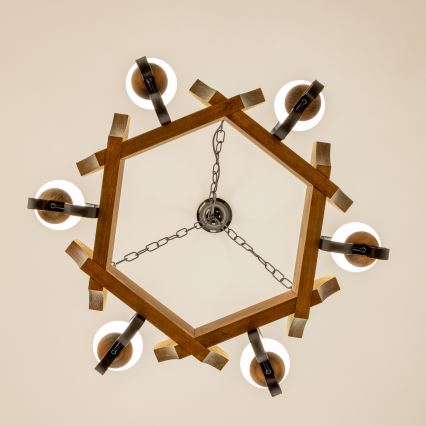 Brilagi - Żyrandol na łańcuchu QUEEN 6xE14/40W/230V buk