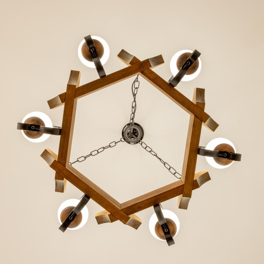 Brilagi - Żyrandol na łańcuchu QUEEN 6xE14/40W/230V buk