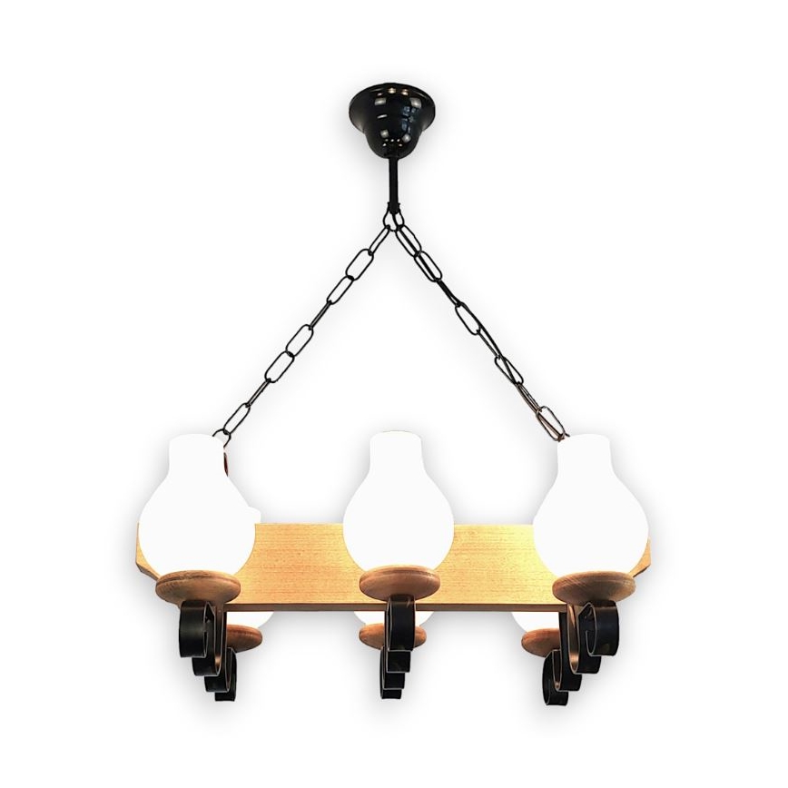 Brilagi - Żyrandol na łańcuchu QUEEN 6xE14/40W/230V buk