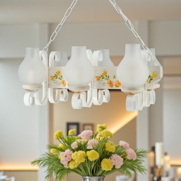 Brilagi - Żyrandol na łańcuchu QUEEN 6xE14/40W/230V buk/kremowy