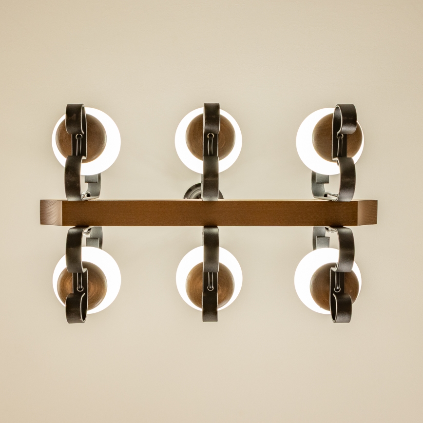 Brilagi - Żyrandol na łańcuchu QUEEN 6xE14/40W/230V buk/orzech