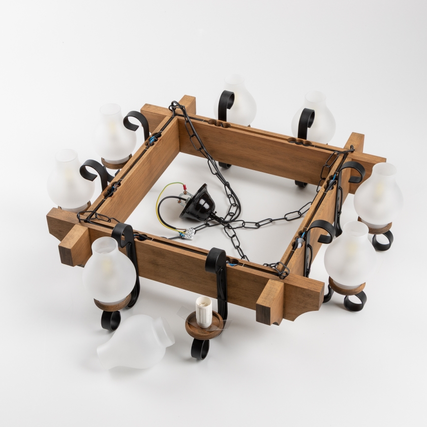 Brilagi - Żyrandol na łańcuchu QUEEN 8xE14/40W/230V buk