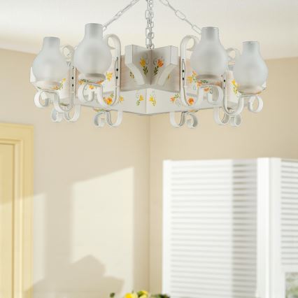 Brilagi - Żyrandol na łańcuchu QUEEN 8xE14/40W/230V buk/kremowy