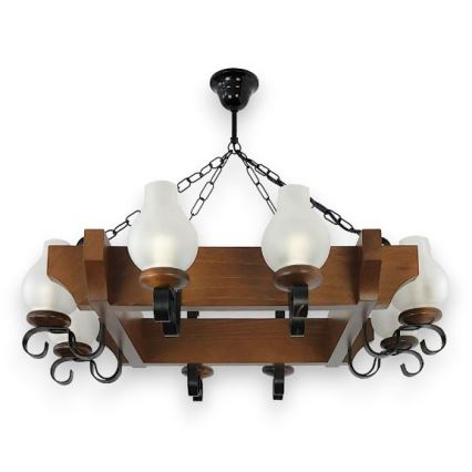 Brilagi - Żyrandol na łańcuchu QUEEN 8xE14/40W/230V buk/orzech