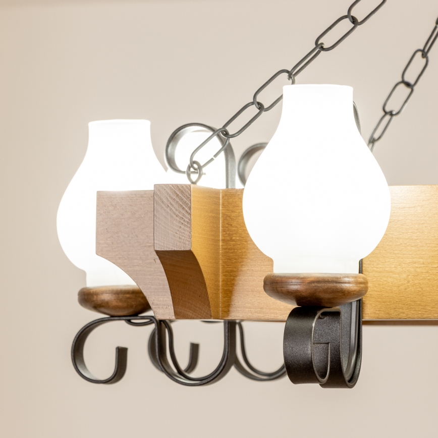 Brilagi - Żyrandol na łańcuchu QUEEN 8xE14/40W/230V buk/orzech