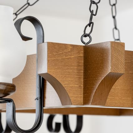 Brilagi - Żyrandol na łańcuchu QUEEN 8xE14/40W/230V buk/orzech