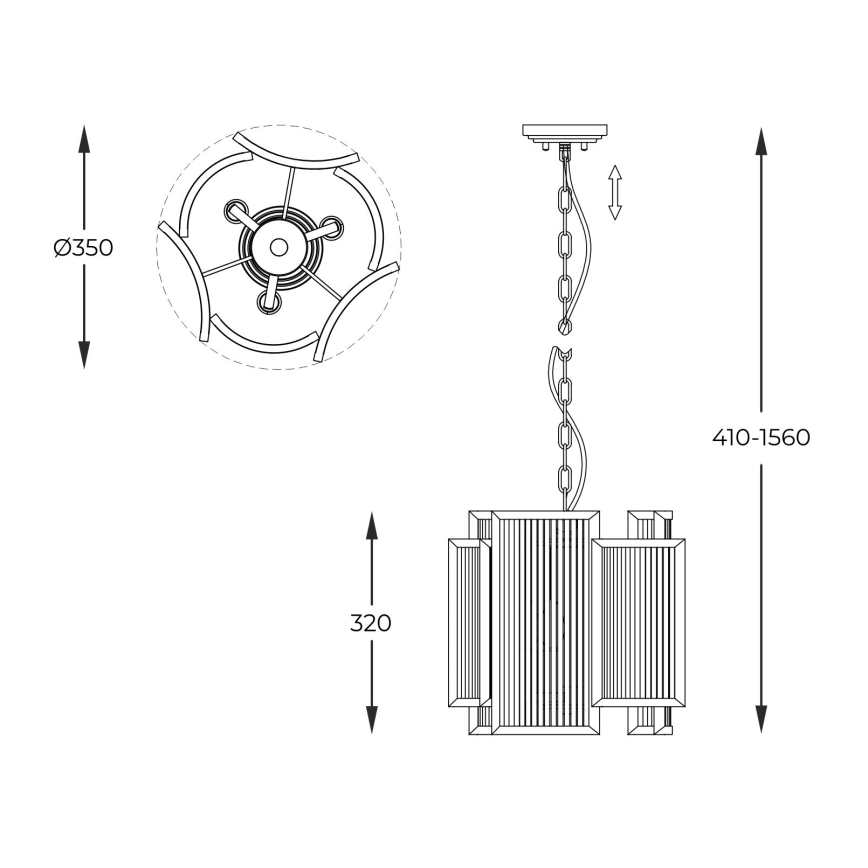 Brilagi - Żyrandol na łańcuchu RAMOS 3xE14/60W/230V złoty