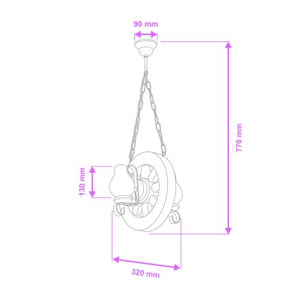Brilagi - Żyrandol na łańcuchu ROATA 2xE14/40W/230V buk/orzech