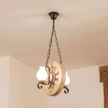 Brilagi - Żyrandol na łańcuchu ROATA 2xE14/40W/230V dąb