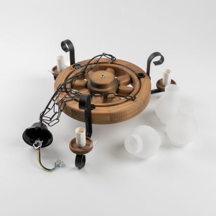 Brilagi - Żyrandol na łańcuchu ROATA 3xE14/40W/230V buk