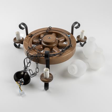 Brilagi - Żyrandol na łańcuchu ROATA 3xE14/40W/230V buk/orzech