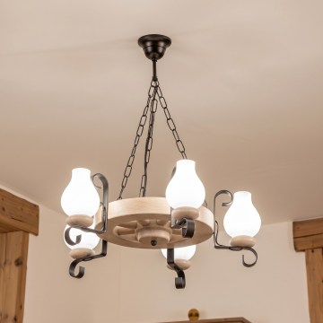 Brilagi - Żyrandol na łańcuchu ROATA 5xE14/40W/230V dąb