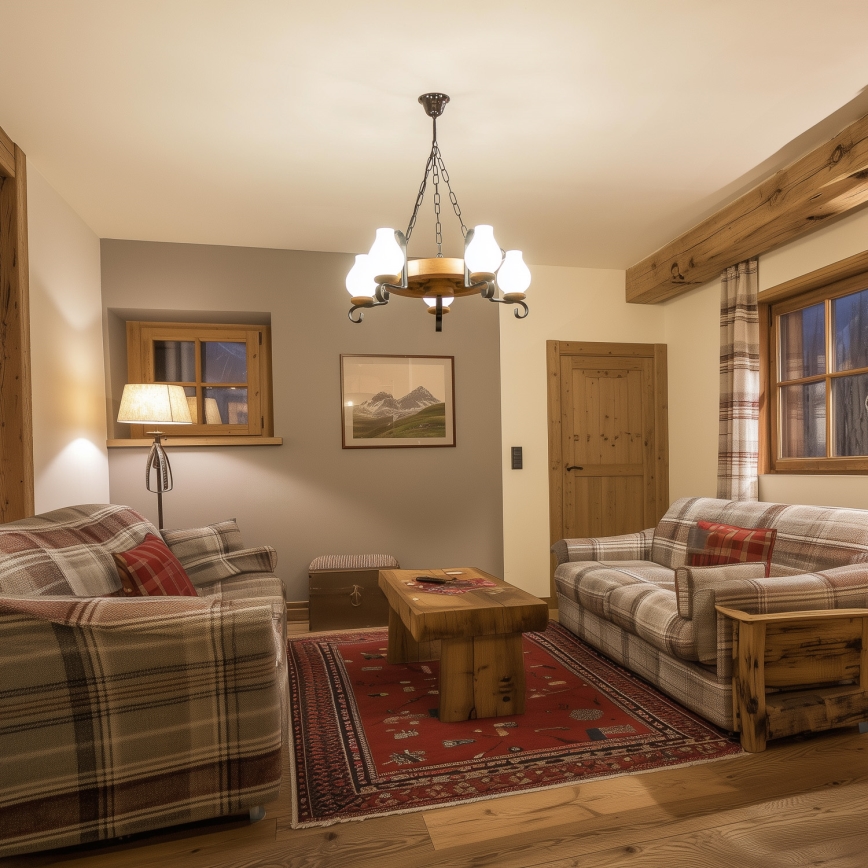 Brilagi - Żyrandol na łańcuchu ROATA 5xE14/40W/230V śr. 50 cm buk