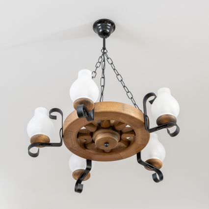 Brilagi - Żyrandol na łańcuchu ROATA 5xE14/40W/230V śr. 50 cm buk