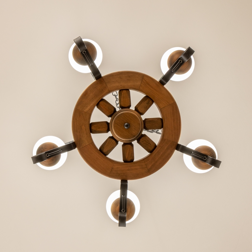 Brilagi - Żyrandol na łańcuchu ROATA 5xE14/40W/230V śr. 50 cm buk