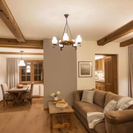 Brilagi - Żyrandol na łańcuchu ROATA 5xE14/40W/230V śr. 50 cm buk/orzech