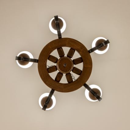 Brilagi - Żyrandol na łańcuchu ROATA 5xE14/40W/230V śr. 50 cm buk/orzech