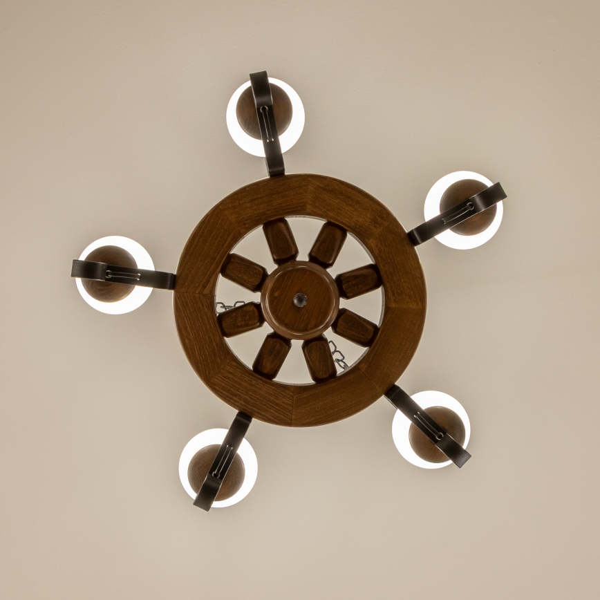 Brilagi - Żyrandol na łańcuchu ROATA 5xE14/40W/230V śr. 50 cm buk/orzech