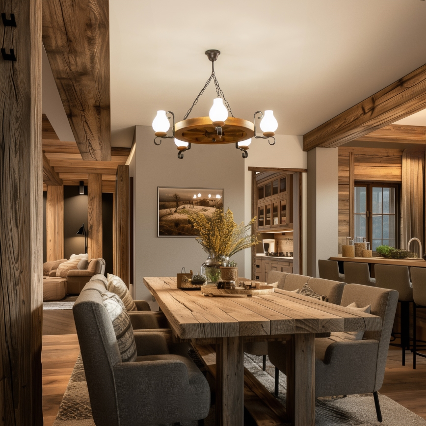 Brilagi - Żyrandol na łańcuchu ROATA 5xE14/40W/230V śr. 70 cm buk