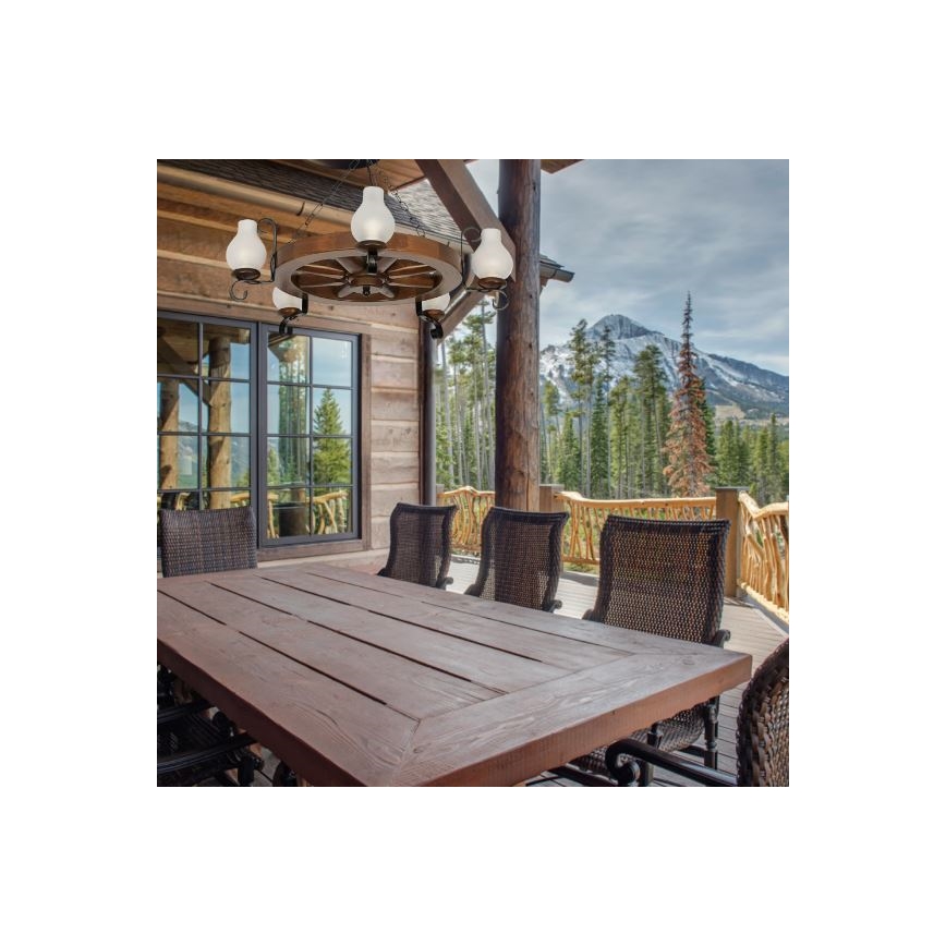 Brilagi - Żyrandol na łańcuchu ROATA 5xE14/40W/230V, średnica 70 cm, buk/orzech