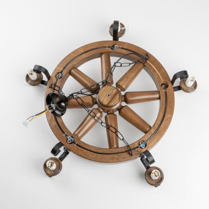 Brilagi - Żyrandol na łańcuchu ROATA 5xE14/40W/230V, średnica 70 cm, buk/orzech