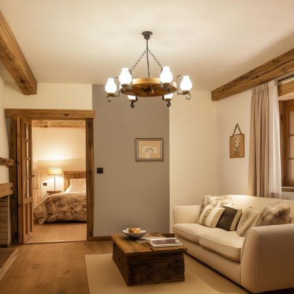 Brilagi - Żyrandol na łańcuchu ROATA 6xE14/40W/230V śr. 70 cm buk